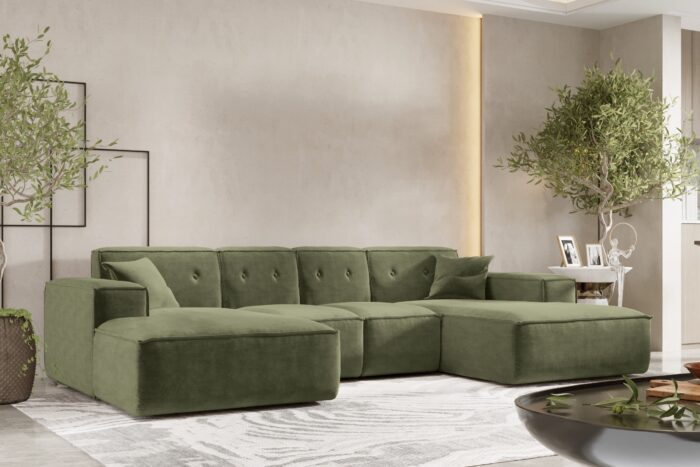 Ecksofa U Eckcouch 342cm Large Medium PULA stoff Perfect Harmony