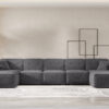 Ecksofa, Eckcouch U Extra Large 462cm, Gestepptes Eckcouch PULA stoff Antic