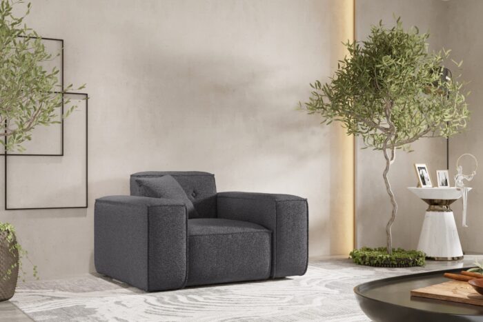 Sofa, Sessel Einsitzersofa, Gestepptes Sofa PULA stoff Antic