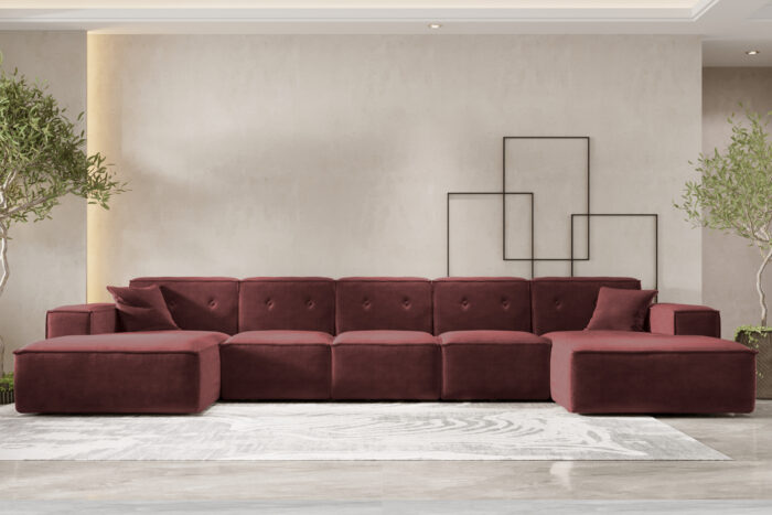 Ecksofa, Eckcouch U Extra Large 462cm PULA stoff Perfect Harmony