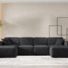 Ecksofa U Medium Eckcouch 379cm, Gestepptes Eckcouch PULA stoff Antic