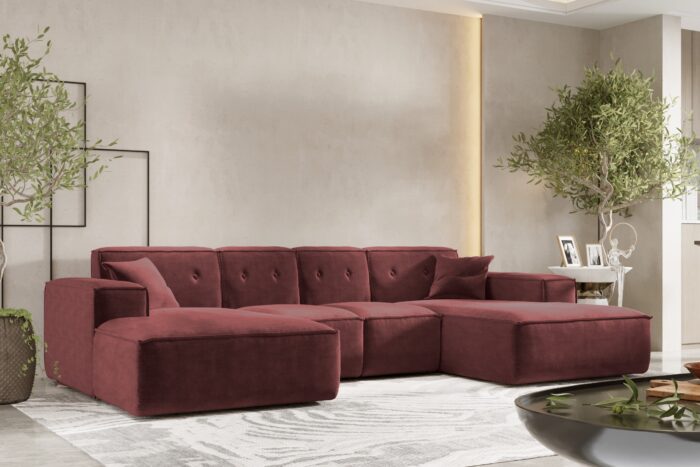 Ecksofa U Eckcouch 342cm Large Medium PULA stoff Perfect Harmony