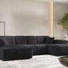 Ecksofa U, Eckcouch 342cm Large Medium, Gestepptes Eckcouch PULA stoff Antic