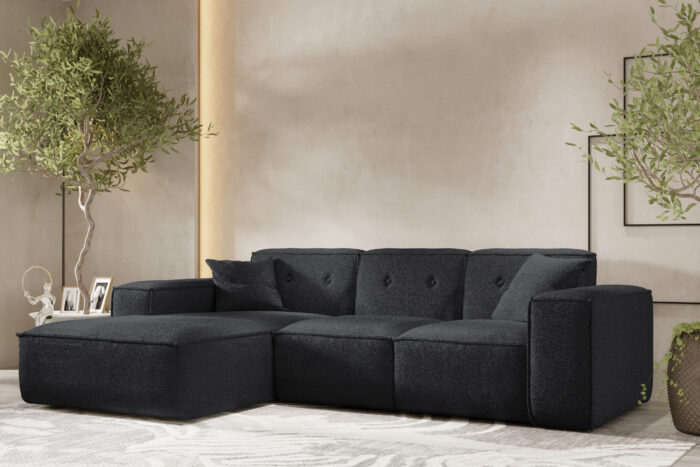 Ecksofa, Eckcouch, Ecksofa L-Form, Gestepptes Eckcouch PULA stoff Antic