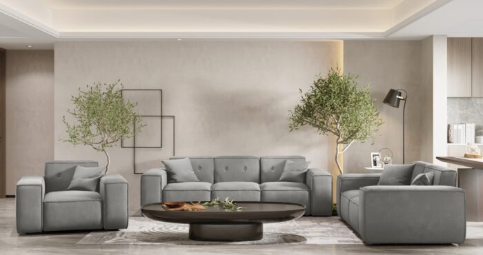 Couchesgarnituren 3+2+1 Sofagarnitur, Gestepptes Sofagarnitur PULA stoff Opera Velvet