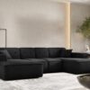 Ecksofa U, Eckcouch 342cm Large Medium, Gestepptes Eckcouch PULA stoff Opera Velvet
