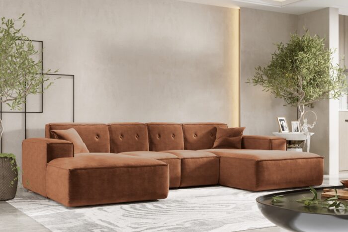 Ecksofa U Eckcouch 342cm Large Medium PULA stoff Perfect Harmony