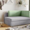Kinderbett Kindersofa mit schlaffunktion und bettkasten, wachsendes Bett WINNIE Pfefferminz-Grau