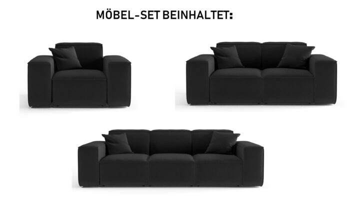 Wohnlandschaft 3+2+1 Sofagarnitur PULA stoff GOBI drei Farben