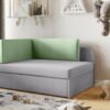 Kinderbett Kindersofa mit schlaffunktion und bettkasten, wachsendes Bett WINNIE Pfefferminz-Grau