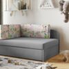 Kindersofa mit schlaffunktion und bettkasten, wachsendes Bett WINNIE Menschen-Grau
