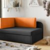 Kinderbett Kindersofa mit schlaffunktion und bettkasten, wachsendes Bett WINNIE Orange-Black