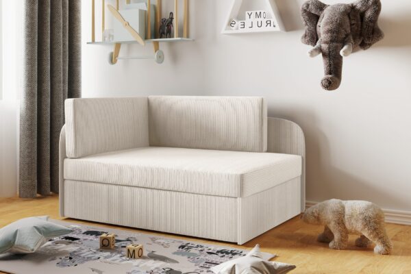 Kinderbett Kindersofa mit schlaffinktion und bettkasten Betty wachsendes Bett Links/Rechts