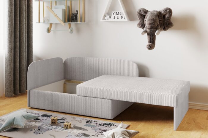Kinderbett Kindersofa mit schlaffinktion und bettkasten Betty wachsendes Bett Links/Rechts