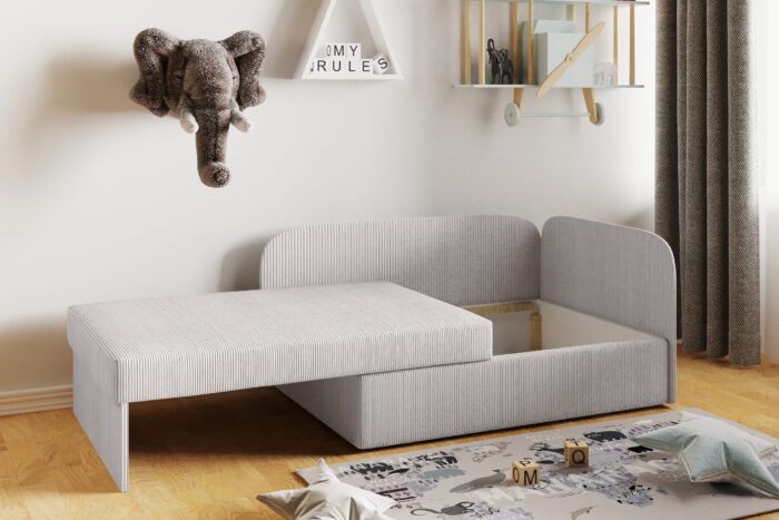 Kinderbett Kindersofa mit schlaffinktion und bettkasten Betty wachsendes Bett Links/Rechts