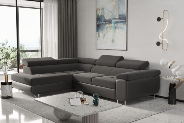 Ecksofa mit schlaffunktion und bettkasten Eckcouch RUDEN verschiedene Farben