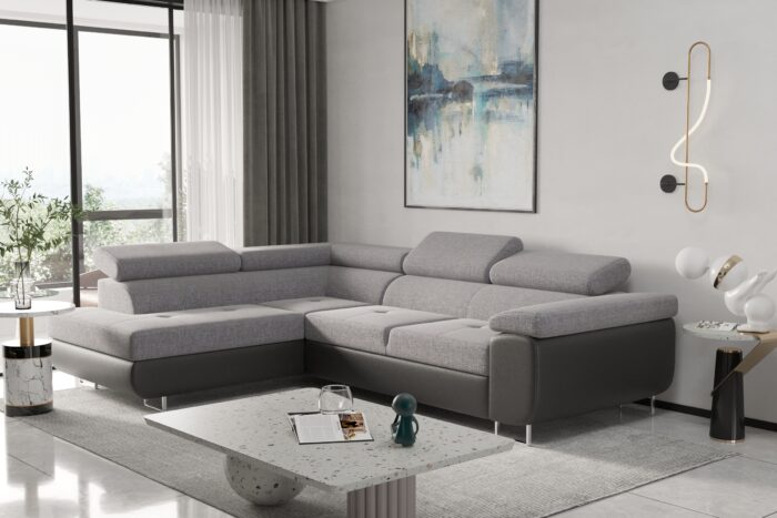 Ecksofa mit schlaffunktion und bettkasten Eckcouch RUDEN verschiedene Farben