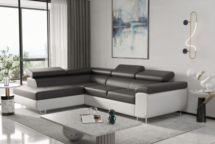 Ecksofa mit schlaffunktion und bettkasten Eckcouch RUDEN verschiedene Farben