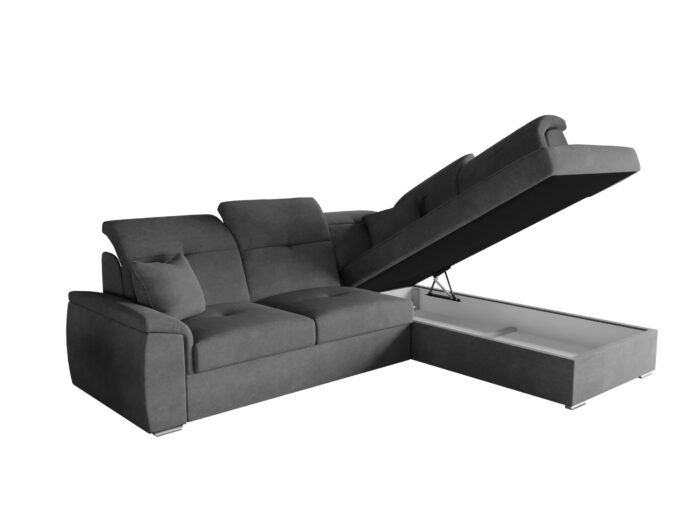 Ecksofa mit schlaffunktion und bettkasten, Schlafsofa, Sofa L Form, Couch L Form BARON stoff Brooklyn