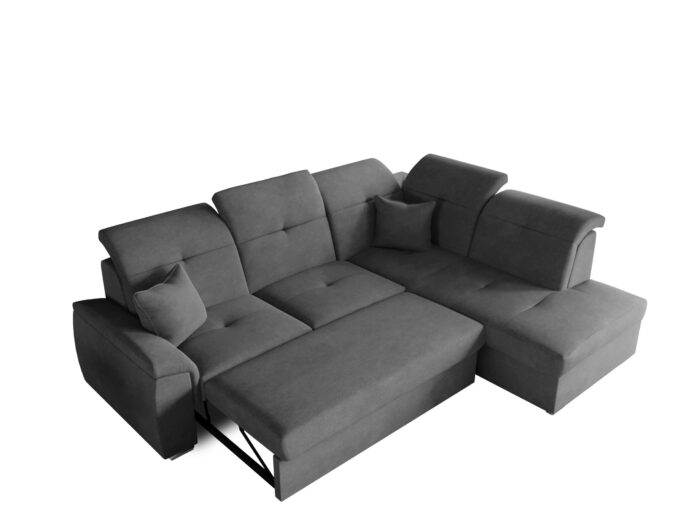 Ecksofa mit schlaffunktion und bettkasten, Schlafsofa, Sofa L Form, Couch L Form BARON stoff Brooklyn