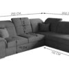 Ecksofa mit schlaffunktion und bettkasten, Schlafsofa, Sofa L Form, Couch L Form BARON stoff Brooklyn