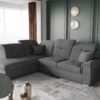 Ecksofa mit schlaffunktion und bettkasten, Schlafsofa, Sofa L Form, Couch L Form BARON stoff Brooklyn