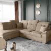 Ecksofa mit schlaffunktion und bettkasten, Schlafsofa, Sofa L Form, Couch L Form BARON stoff Brooklyn