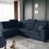 Ecksofa mit schlaffunktion und bettkasten, Schlafsofa, Sofa L Form, Couch L Form BARON stoff Brooklyn