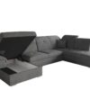 Ecksofa mit schlaffunktion und bettkasten, Schlafsofa, Sofa U Form, Couch U Form BARON stoff Brooklyn