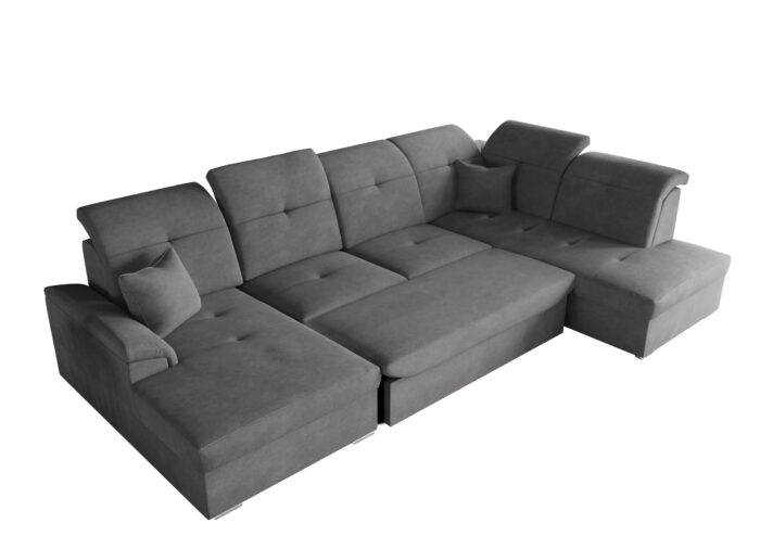 Ecksofa mit schlaffunktion und bettkasten, Schlafsofa, Sofa U Form, Couch U Form BARON stoff Brooklyn