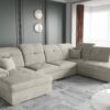 Ecksofa mit schlaffunktion und bettkasten, Schlafsofa, Sofa U Form, Couch U Form BARON stoff Brooklyn