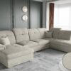 Ecksofa mit schlaffunktion und bettkasten, Schlafsofa, Sofa U Form, Couch U Form BARON stoff Brooklyn