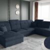 Ecksofa mit schlaffunktion und bettkasten, Schlafsofa, Sofa U Form, Couch U Form BARON stoff Brooklyn