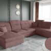 Ecksofa mit schlaffunktion und bettkasten, Schlafsofa, Sofa U Form, Couch U Form BARON stoff Brooklyn
