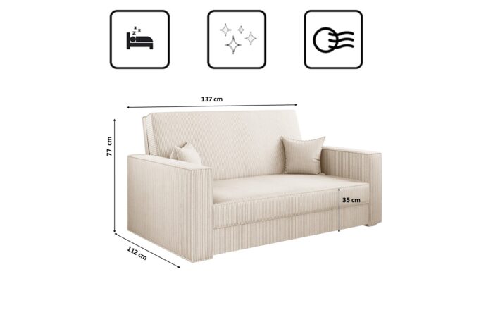 Klassisches Sofa, Schlaffunktion, Sofa - America stoff Poso vielen Farben