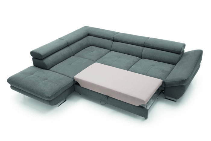 Couchgarnitur Ecksofa mit schlaffunktion und bettkasten FABIO stoff Soro