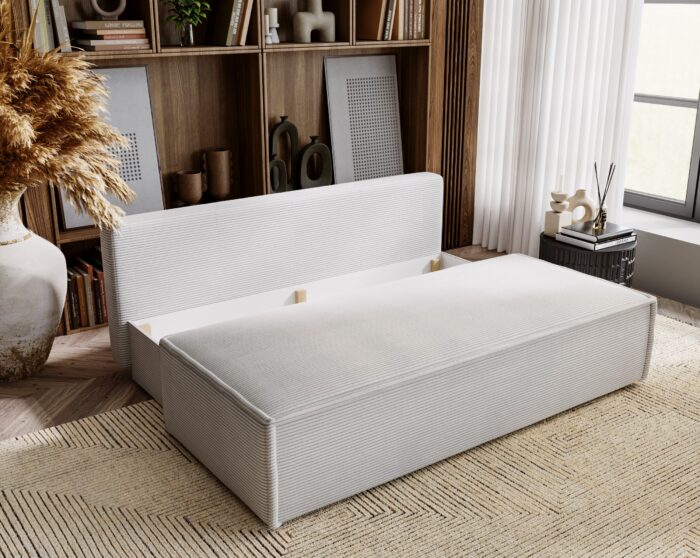 Sofa mit schlaffunktion und bettkasten, Schlafsofa DUO Poso Stoff - vielen farben