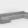 Ecksofa, Eckcouch U Extra Large 462cm PULA stoff SCALA