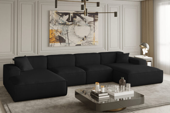 Ecksofa U Medium Eckcouch 379cm PULA stoff Opera Velvet