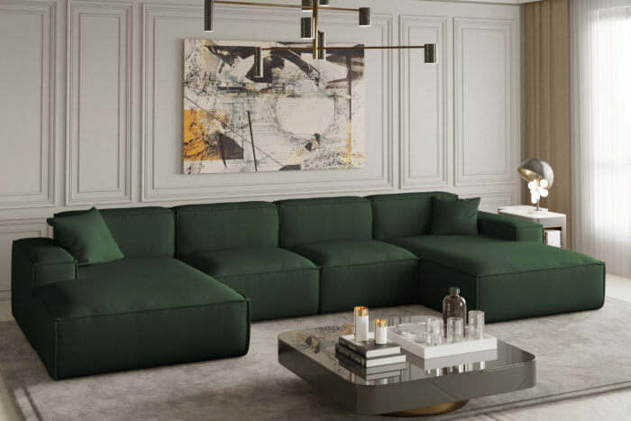 Ecksofa U Medium Eckcouch 379cm PULA stoff Opera Velvet