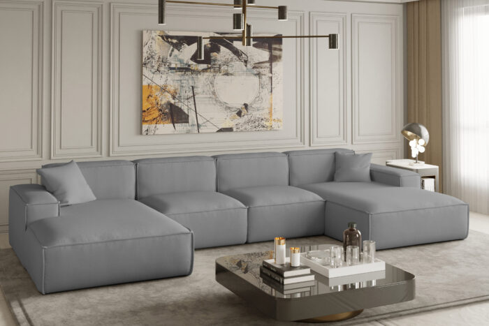 Ecksofa U Medium Eckcouch 379cm PULA stoff Opera Velvet