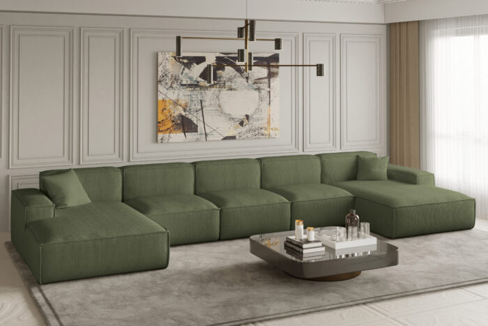 Ecksofa, Eckcouch U Extra Large 462cm PULA stoff SCALA