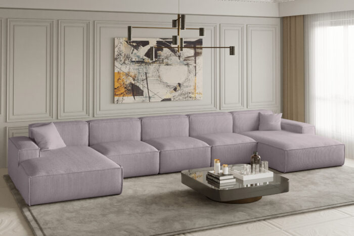 Ecksofa, Eckcouch U Extra Large 462cm PULA stoff SCALA