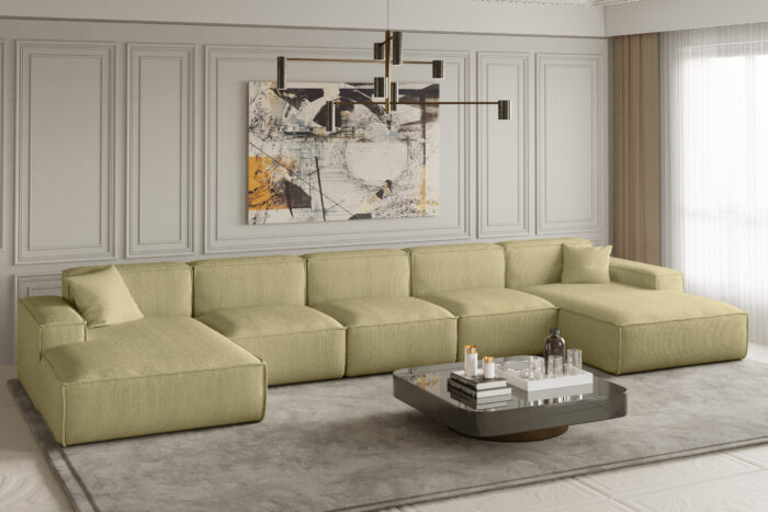 Ecksofa, Eckcouch U Extra Large 462cm PULA stoff SCALA