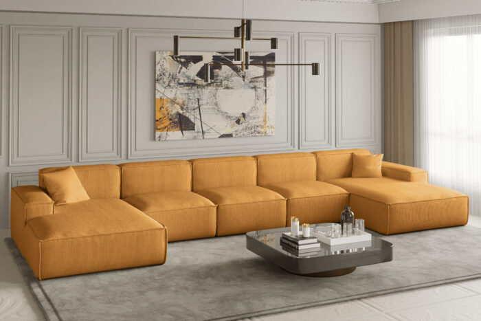 Ecksofa, Eckcouch U Extra Large 462cm PULA stoff SCALA