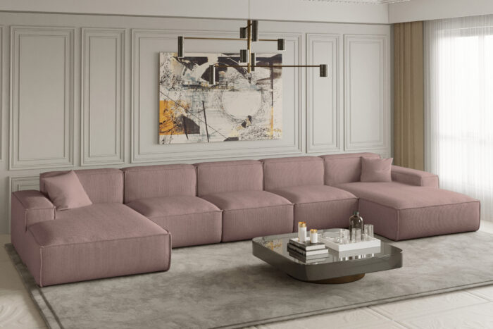 Ecksofa, Eckcouch U Extra Large 462cm PULA stoff SCALA