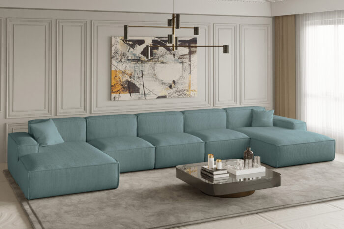 Ecksofa, Eckcouch U Extra Large 462cm PULA stoff SCALA