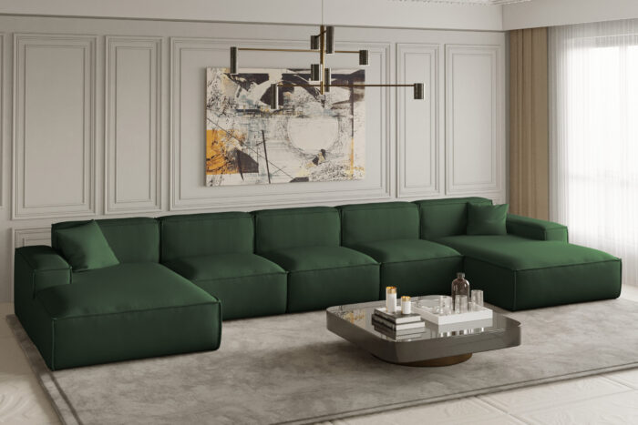 Ecksofa, Eckcouch U Extra Large 462cm PULA stoff SCALA