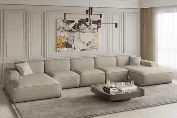 Ecksofa, Eckcouch U Extra Large 462cm PULA stoff OPERA VELVET