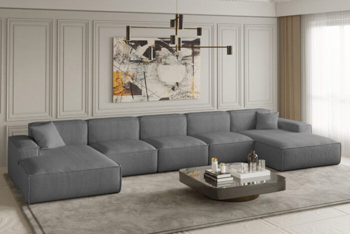 Ecksofa, Eckcouch U Extra Large 462cm PULA stoff SCALA